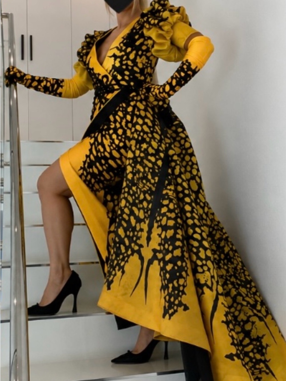 Fouad Sarkis Couture Evening Gown + Matching Gloves